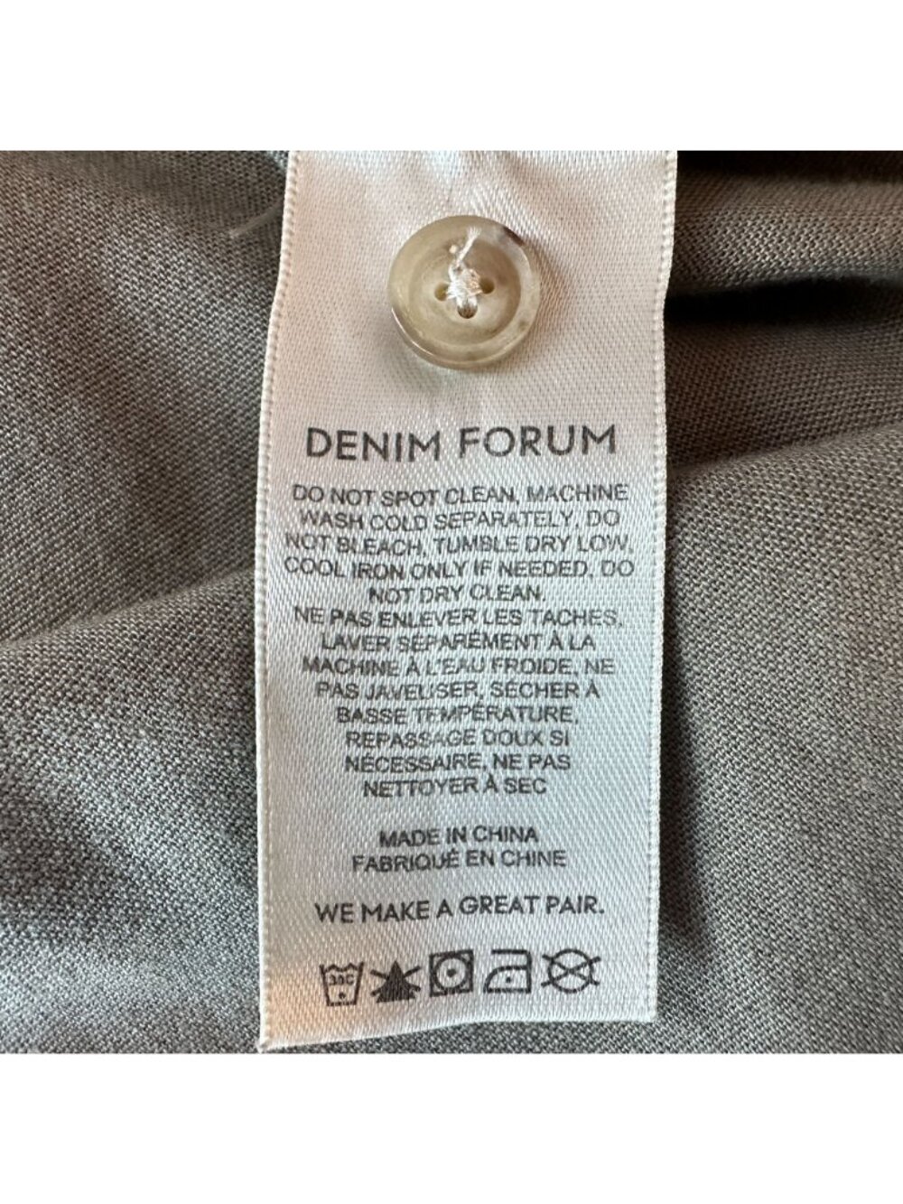Aritzia Denim Forum Womens Small Top Cotton Green Button Relaxed Fit - Picture 6 of 7